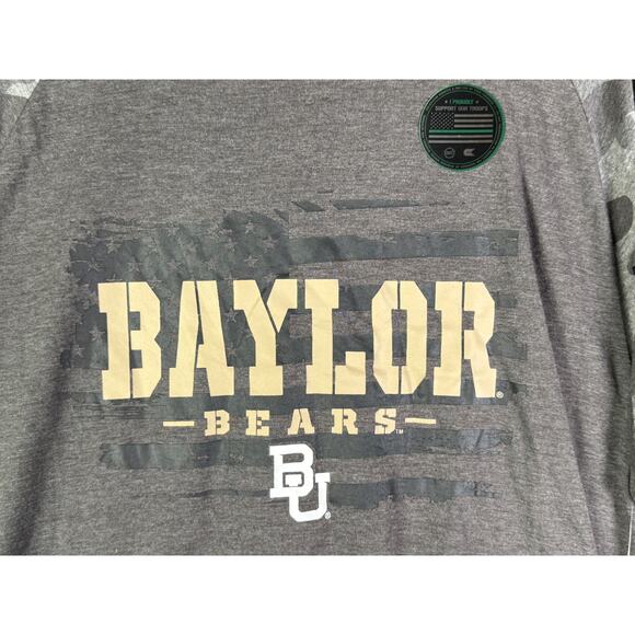 Baylor Bears OHT Military Appreciation Long Sleeve Camo Gray Mens 2XL NEW NCAA‎ - Picture 6 of 10